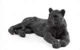 Черная интерьерная скульптура львицы