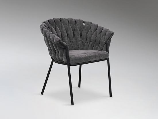 Темно- серое кресло Magma с плетеной спинкой