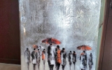 Картина Дождь с серебряной краской