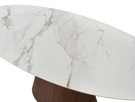 Стол овальный DT2483 -керамика GLOSSY CARRARA
