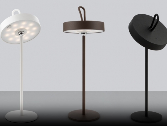 Три варианта настольной лампы Gong со съемным плафоном