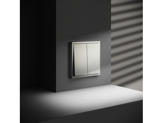 Двойной выключатель в узкой рамке