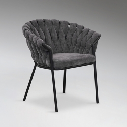 Темно- серое кресло Magma с плетеной спинкой