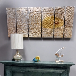 Настенный декор- объемный барельеф золото с серебром