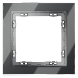 Стеклянная рамка VOLTUM S70 на 1 пост, графит